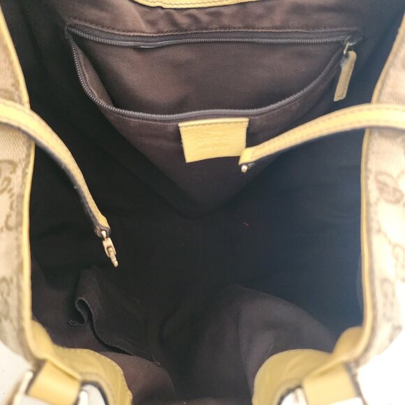 Gucci GG Canvas Abbey Line Purse Brown Beige Monogram Shoulder Bag Purse - Picture 5 of 16